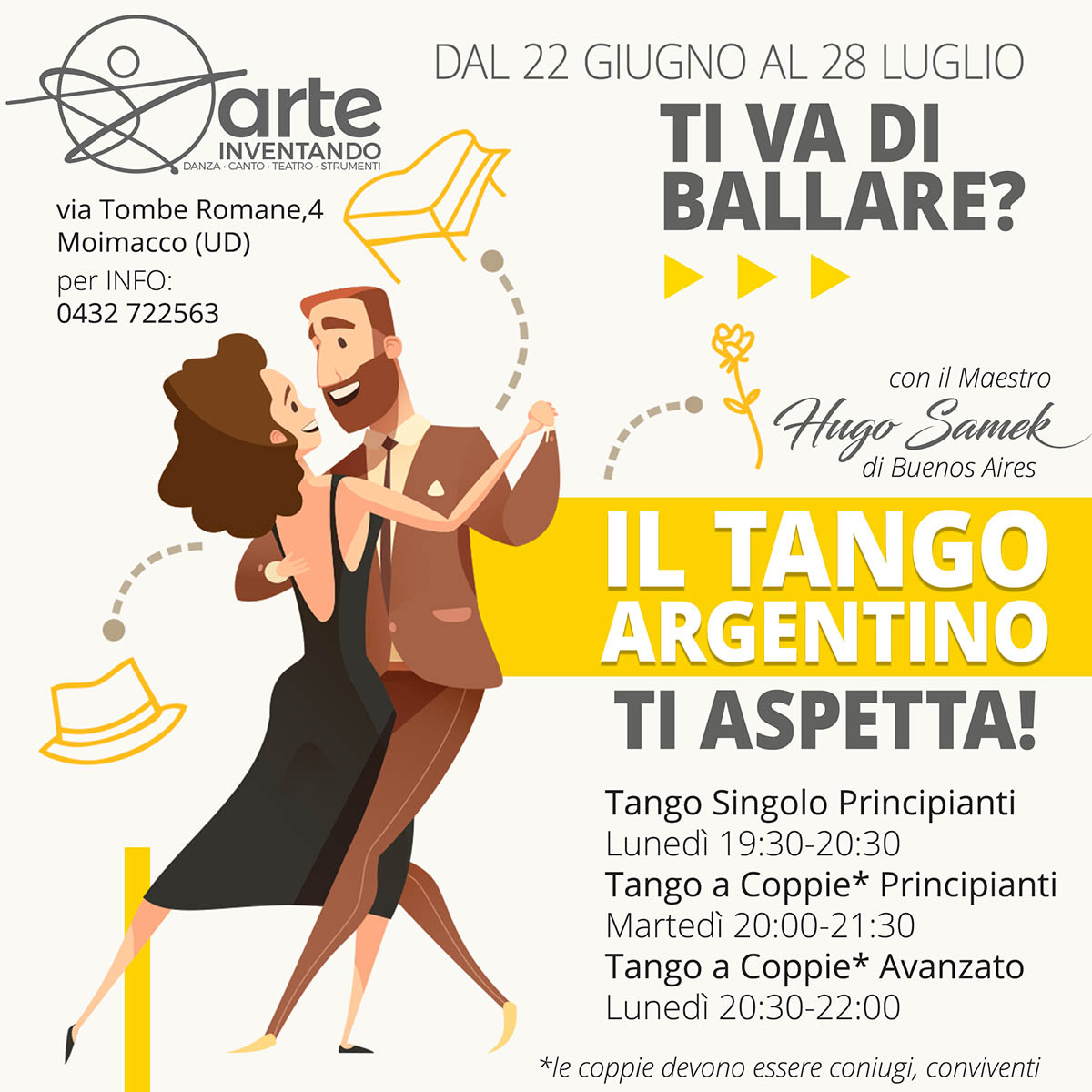 Corso di Tango Argentino Arteinventando - OFFICINA5 Moimacco UDINE