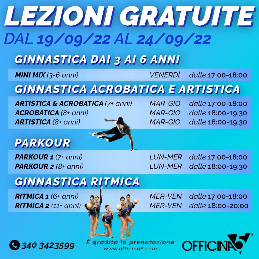 Lezioni gratuite di prova di ginnastica da OFFICINA5 a Ipplis di Premariacco